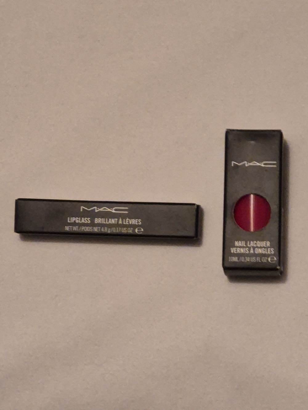 MAC Cosmetics Lipgloss and Nail Lacquer Duo in Bright Pink-Red